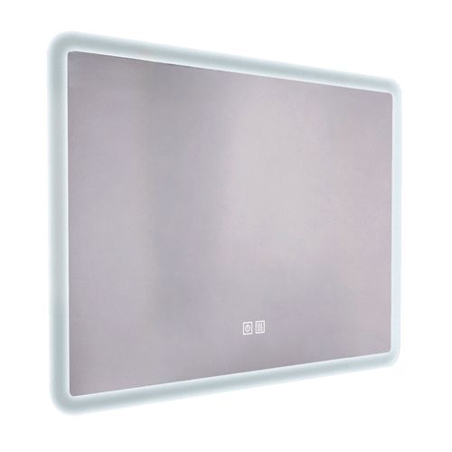 Miroir Salle De Bain Éclairant Athena - Bords Effet Givré - 90 X 60 Cm