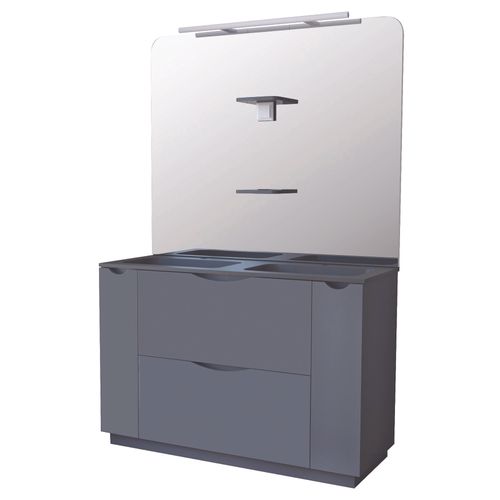 Meuble Salle De Bain à Poser Palermo - 120cm - Gris - Plan Vasque Noir