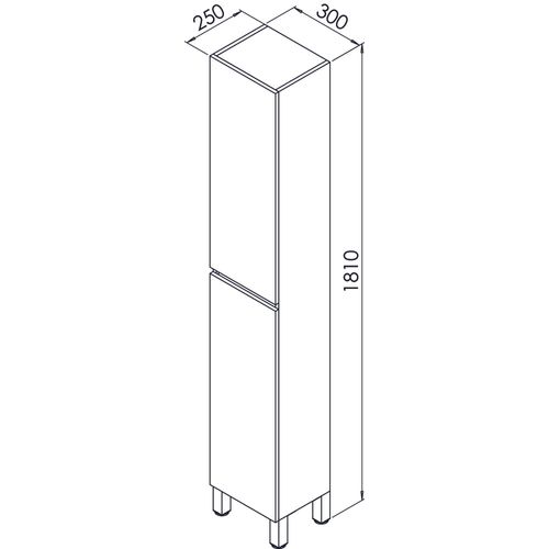 Colonne De Rangement à Poser Lila - 30 Cm - Finition : Blanc - 2 Portes