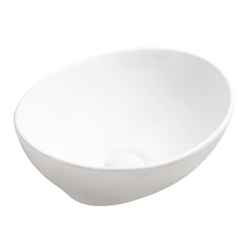 Vasque à Poser Hana - Céramique Blanche - Finition Mat - Dim : 40,5x33x14 Cm