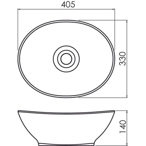 Vasque à Poser Hana - Céramique - Finition : Marbre Blanc - Dim : 40,5x33x14 Cm