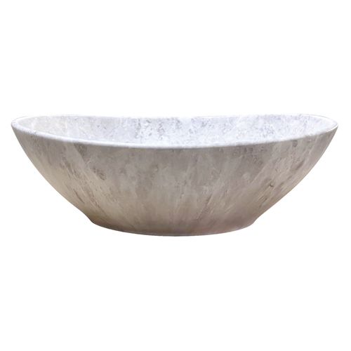 Vasque à Poser Hana - Céramique - Finition : Marbre Gris - Dim : 40,5x33x14 Cm