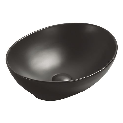 Vasque à Poser Hana - Céramique Noire - Finition Mat - Dim : 40,5 X 33 X 14 Cm