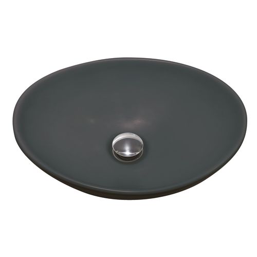 Vasque à Poser Hana - Céramique Noire - Finition Mat - Dim : 40,5 X 33 X 14 Cm