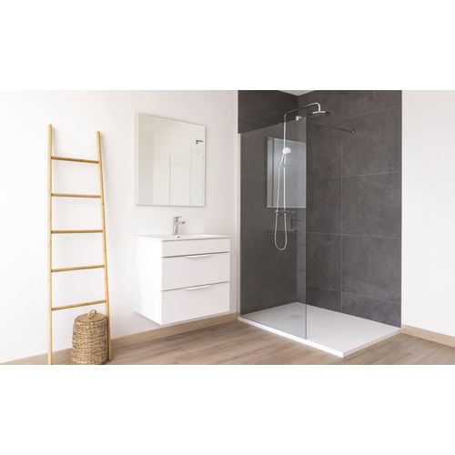 Receveur Nara - Résine Allégée - 70 X 90 Cm - Finition : Blanc - Bonde