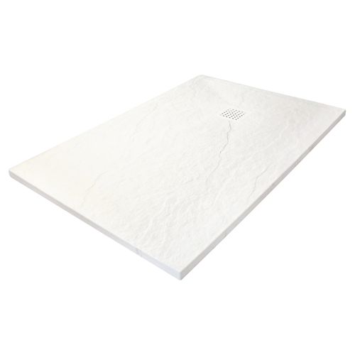 Receveur Nara - Résine Allégée - 70 X 100 Cm - Finition : Blanc - Bonde