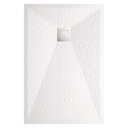 Receveur Nara - Résine Allégée - 70 X 100 Cm - Finition : Blanc - Bonde