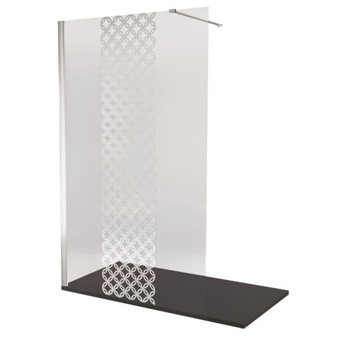 Pack Douche - Receveur Noir 160x80cm, Paroi 120cm, Déflecteur Et Barre Fixation