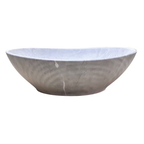 Vasque à Poser Hana - Céramique Béton - Dim : 40,5 X 33 X 14 Cm