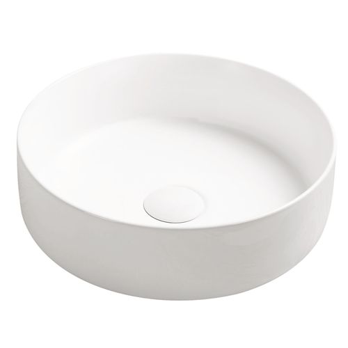 Vasque à Poser Ronde Nami - Céramique Blanche Mat - Dim : D.34,6 X 11,4 Cm