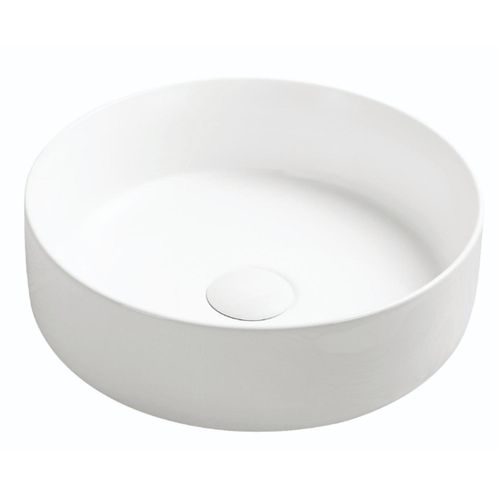 Vasque à Poser Ronde Nami - Céramique Blanche Mat - Dim : D.34,6 X 11,4 Cm