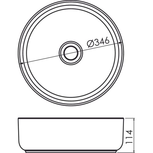 Vasque à Poser Ronde Nami - Céramique Blanche Mat - Dim : D.34,6 X 11,4 Cm