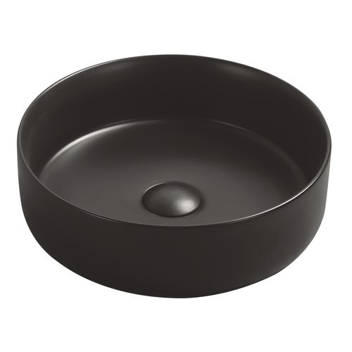 Vasque à Poser Ronde Nami - Céramique Noir Mat - Dim : D.34,6 X 11,4 Cm