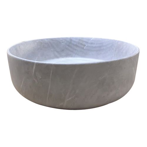 Vasque à Poser Ronde Nami - Céramique Béton - Dim : D.34,6 X 11,4 Cm