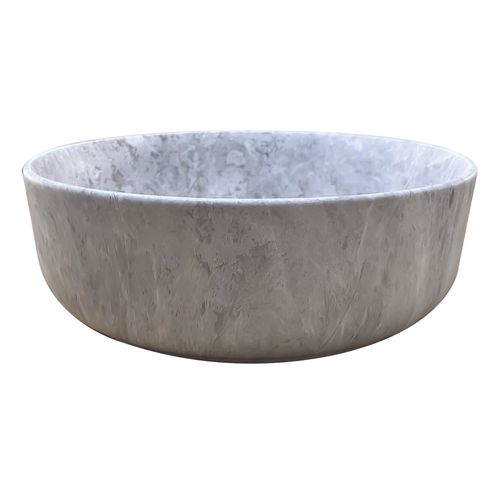 Vasque à Poser Ronde Nami - Céramique Marbre Gris - Dim : D.34,6 X 11,4cm