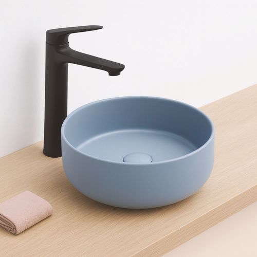 Vasque à Poser Ronde Nami - Céramique Abysse - Dim : D.34,6 X 11,4 Cm