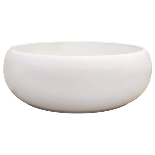 Vasque Ronde à Poser Sora - Céramique Blanche Brillante - Dim : D.36 X H.12 Cm