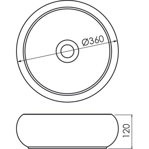 Vasque Ronde à Poser Sora - Céramique Blanche Mat - Dim : D.36 X H.12 Cm