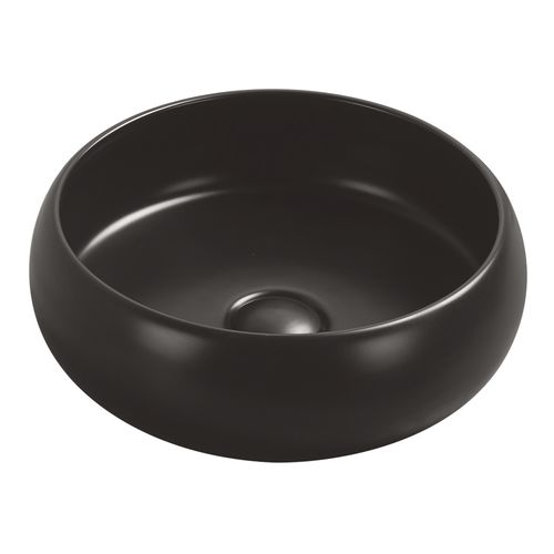 Vasque Ronde à Poser Sora - Céramique - Noir Mat - Dim : D.36 X H.12 Cm