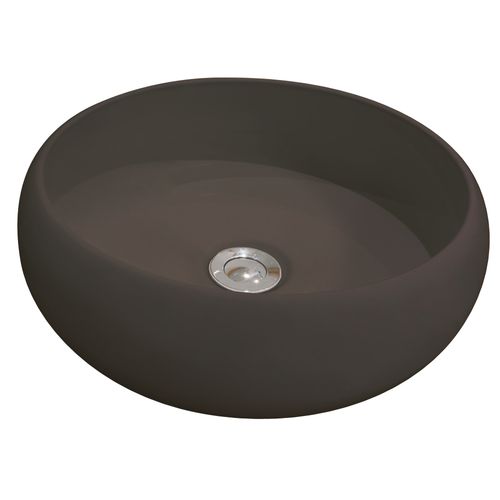Vasque Ronde à Poser Sora - Céramique - Noir Mat - Dim : D.36 X H.12 Cm