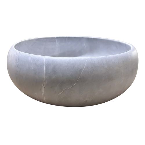 Vasque Ronde à Poser Sora - Céramique - Finition : Béton - Dim : D.36 X H.12 Cm