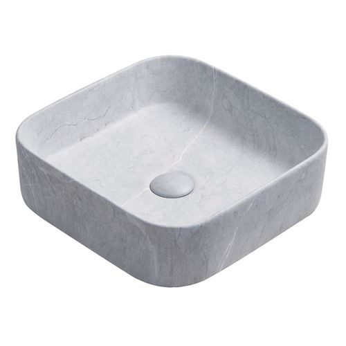 Vasque à Poser Carré Lys - Céramique - Finition Béton - Dim : 37 X 37 X 11 Cm