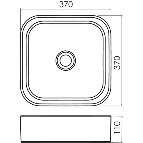 Vasque à Poser Carré Lys - Céramique Abysse - Dim : 37 X 37 X 11 Cm