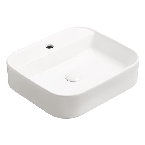 Vasque à Poser Rectangulaire Liva - Céramique Blanche - Dim : 45 X 40 X 11 Cm