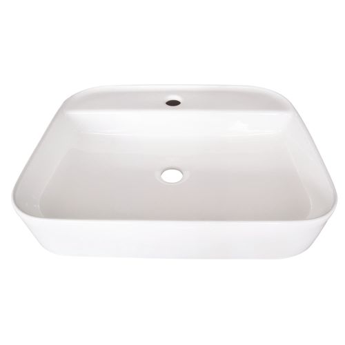 Vasque à Poser Rectangulaire Liva - Céramique Blanche - Dim : 45 X 40 X 11 Cm
