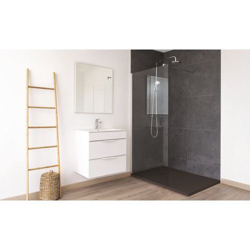 Receveur Nara - Résine Allégée - 70 X 170 Cm - Finition : Noir - Bonde