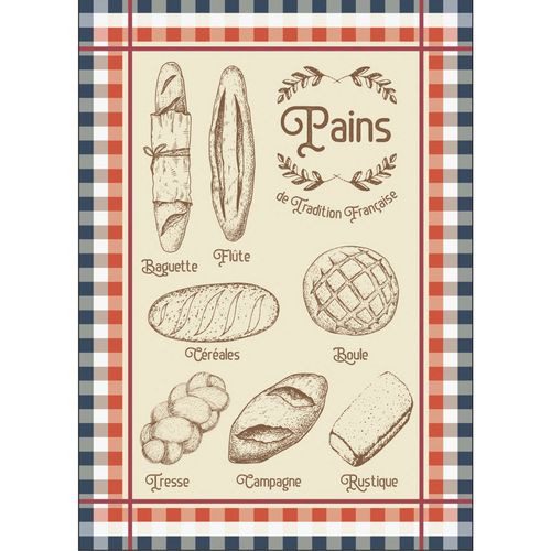 Torchon En Coton Pains Tradition Française - 50x70 Cm - Ecru