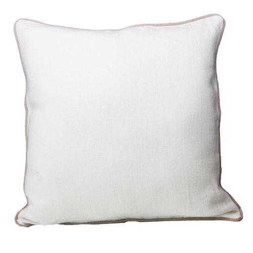 Coussin Lin Et Coton Bourdon - 45x45 Cm - Blanc