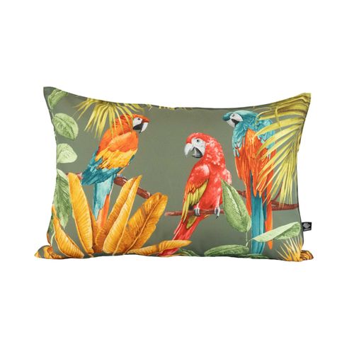 Coussin Outdoor Imprimé Perroquets - 40x60 Cm - Vert Olive
