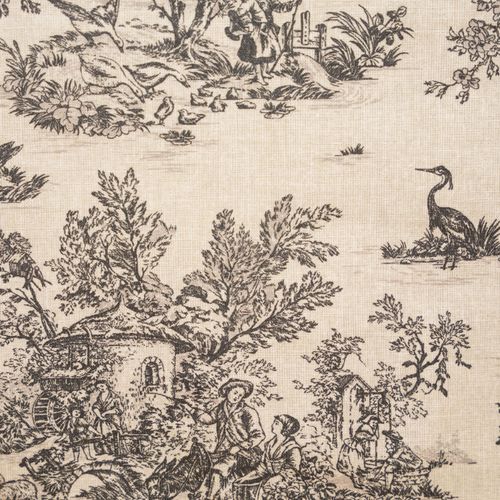 Nappe Toile De Jouy Rectangulaire Plastifiée - 250x150 Cm - Gris Foncé