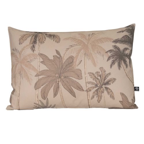 Coussin D'extérieur Déperlant Imprimé Palmiers - 40x60 Cm - Taupe