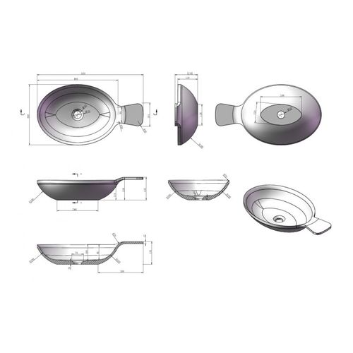 Vasque Cuillère Ovale En Solid Surface Sdv11