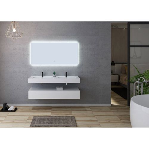 Meuble De Salle De Bain Avellino-1400 Blanc