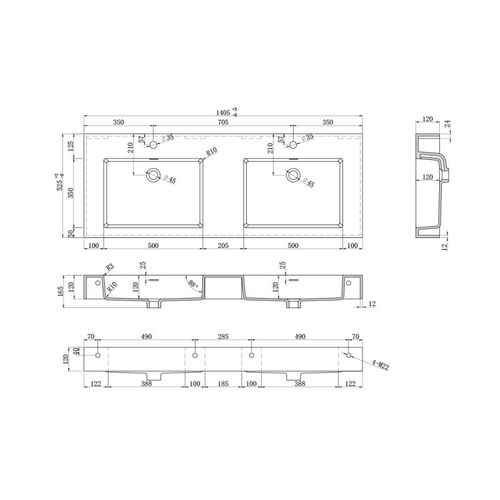 Meuble De Salle De Bain Avellino-1400 Blanc