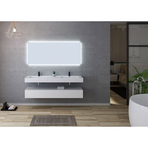 Meuble De Salle De Bain Avellino-1600 Blanc (sans Miroir)