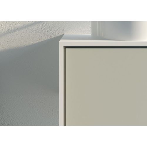 Meuble De Salle De Bain Maruca 1200 Beige Galet Et Blanc