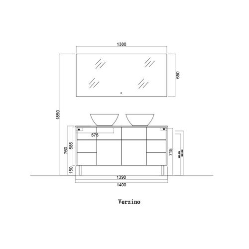 Meuble De Salle De Bain Verzino Bois Naturel Et Noir Mat