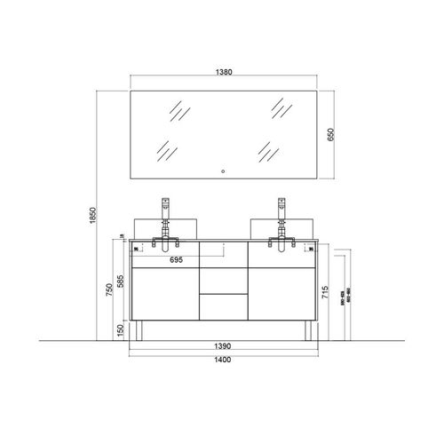 Meuble Double Vasque Venezia Scandinave