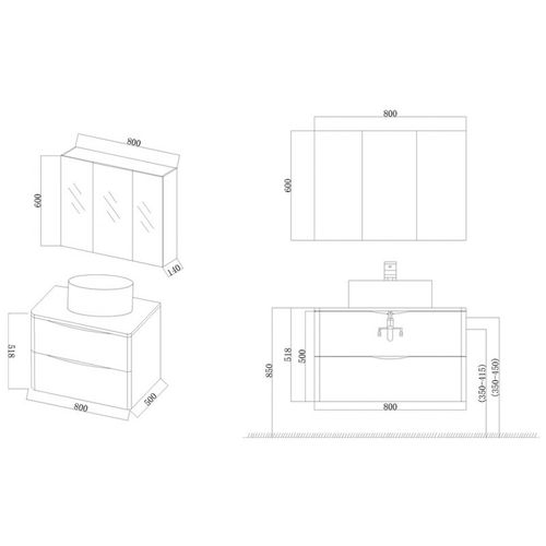 Meuble De Salle De Bain Terranova 800 Scandinave
