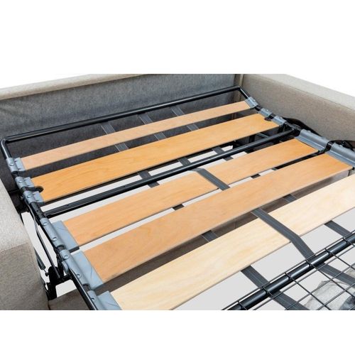 Canapé Convertible Express 140 Antibes Matelas Mémory 22cm Sommier Lattes Twist Bleu Nuit