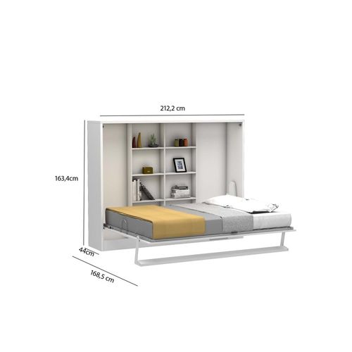 Lit Escamotable Horizontal Multimo Couchage 140x200cm Chêne