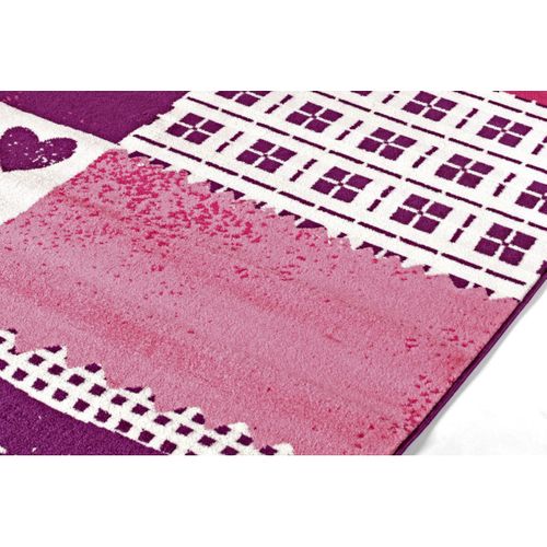 Tapis Pour Fille Pourpre En Polypropylène Coeur Pourpre 120x170