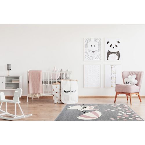 Tapis Gris Pour Enfant Rectangle Wild Rose 120x170