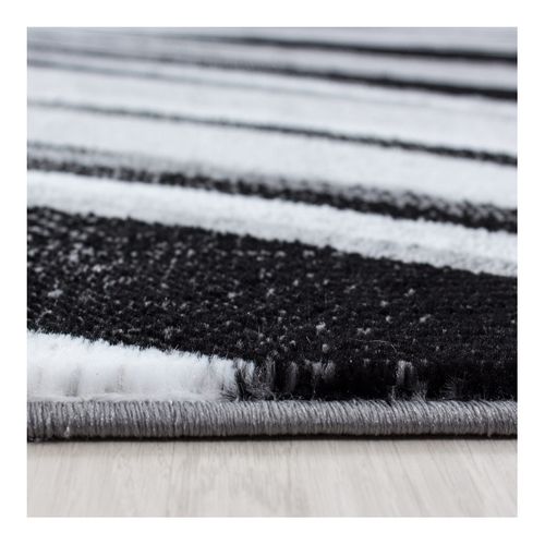 Tapis Courbe Moderne Pour Salon Rectangle Jursic Noir 160x230