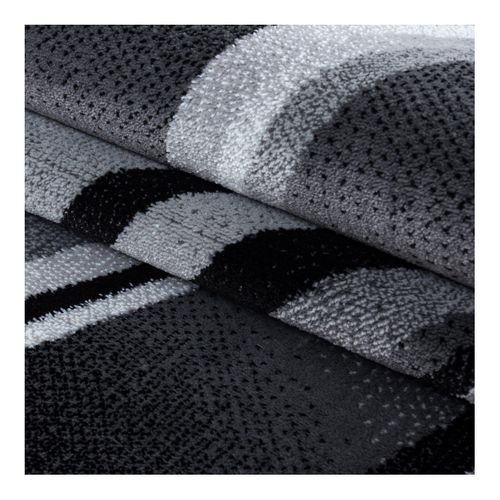 Tapis Courbe Moderne Pour Salon Rectangle Jursic Noir 160x230