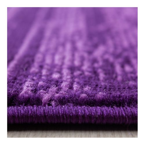 Tapis Rayé Uni à Courtes Mèches Rectangle Ocrul Lilas 200x290